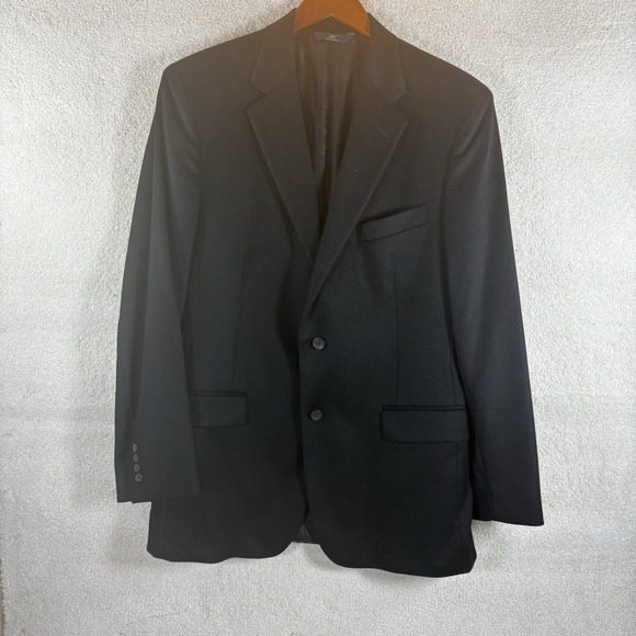 Brooks Brothers 346 Sport Coat Mens 42L Solid Black Cashmere Blazer Jacket USA